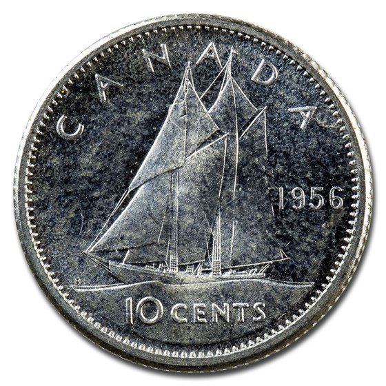 1956 Canada Silver 10 Cents Elizabeth II BU/Prooflike 1956 Canada Silver 10 Cents Elizabeth II BU/Prooflike